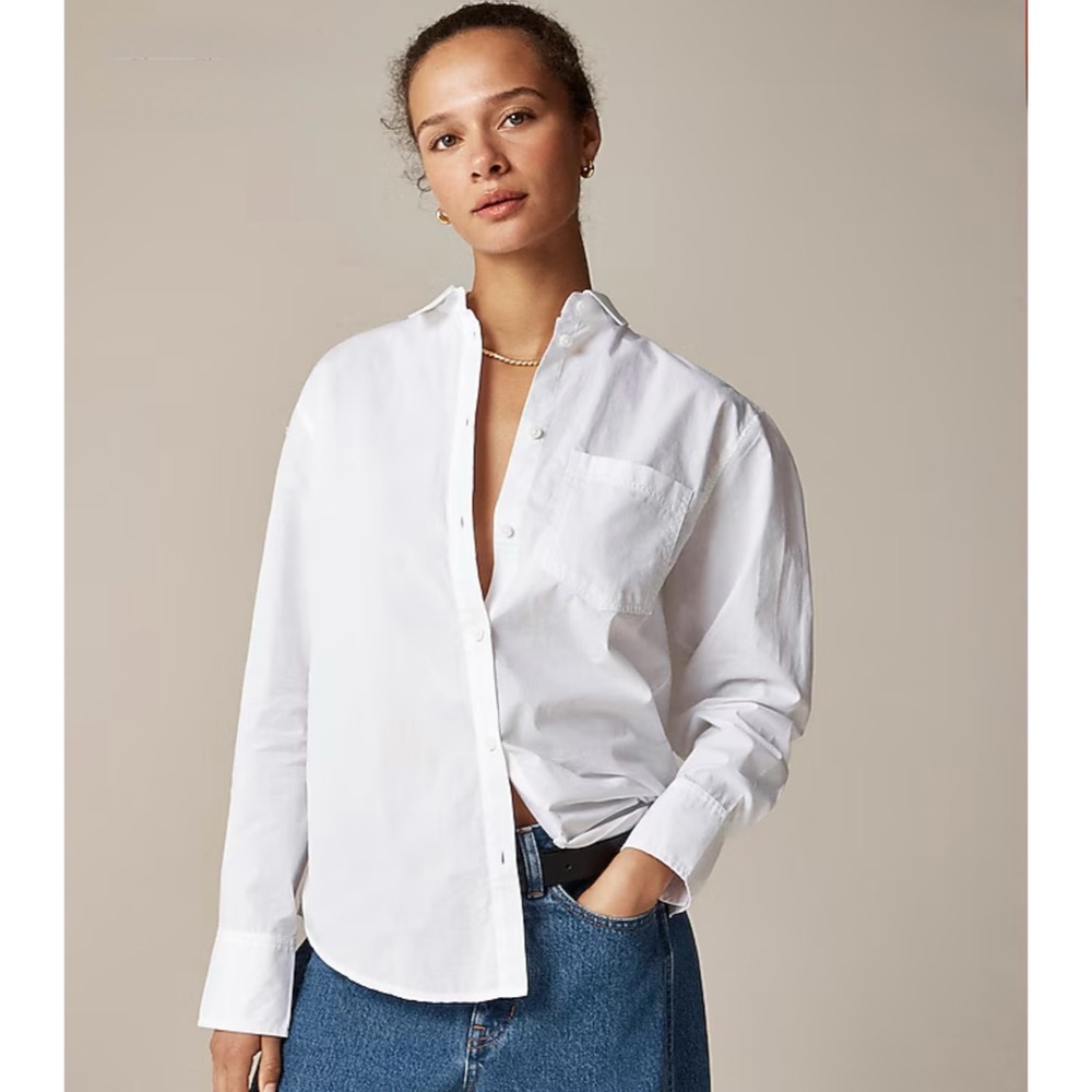 NWT J. Crew Garçon Classic Shirt Cotton Poplin White